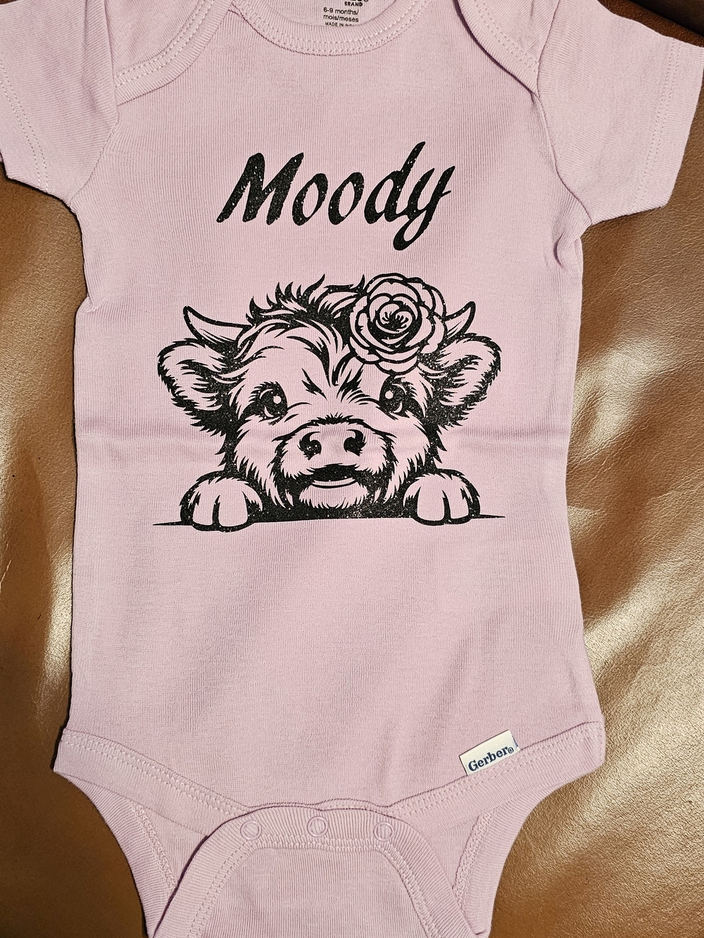 Gerber Pink 'Moody' Piglet Graphic Baby One-Piece